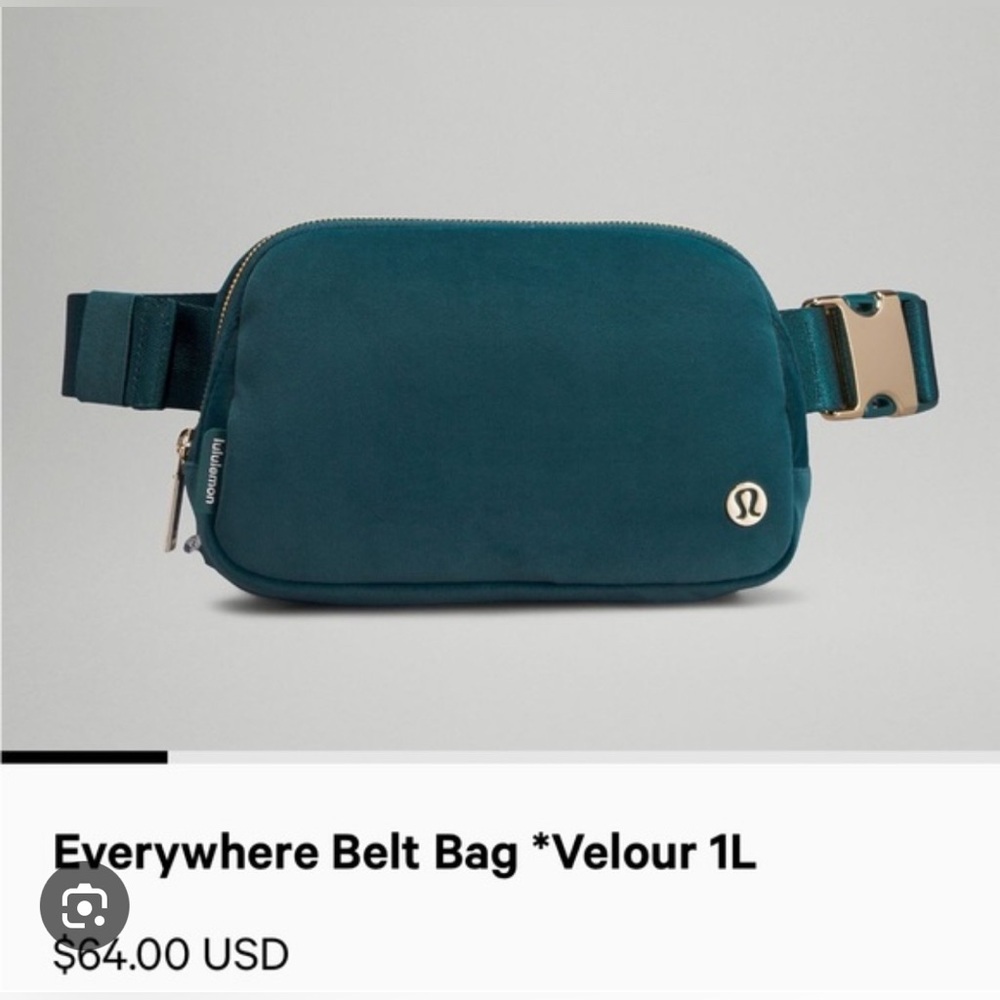 NWT Lululemon Everywhere Belt Bag Velour Green Jasper Gold 1L